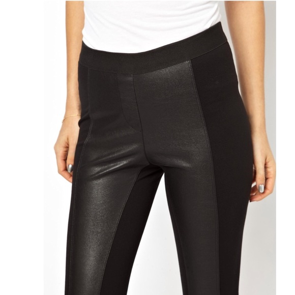 leather panel trousers